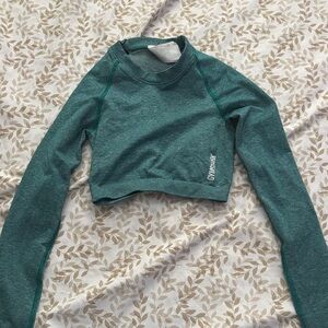 Gymshark Green Long Sleeve Crop Top